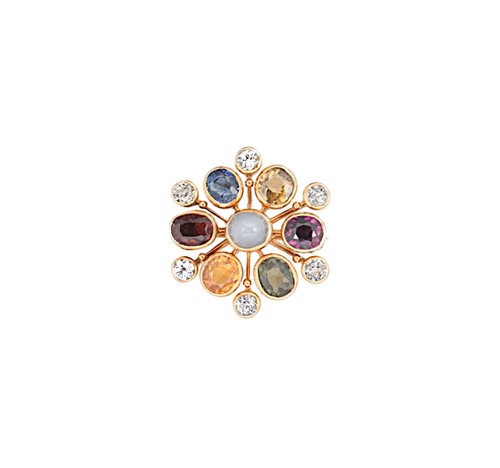 Lot 85 - A gemset brooch