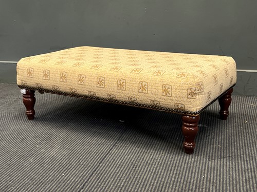 Lot 675 - A modern rectangular footstool, the brass...