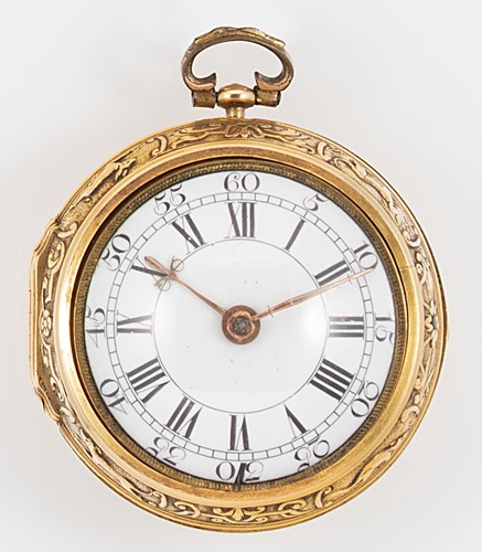 Lot 246 - Ralph Threlkeld, London - An early 18th century gold pair cased pocket watch