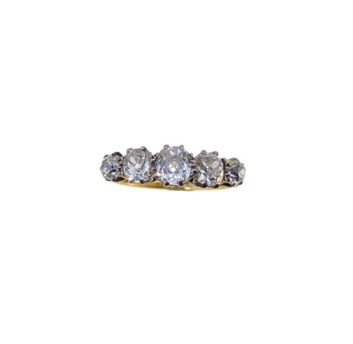 Lot 156 - A five stone diamond ring