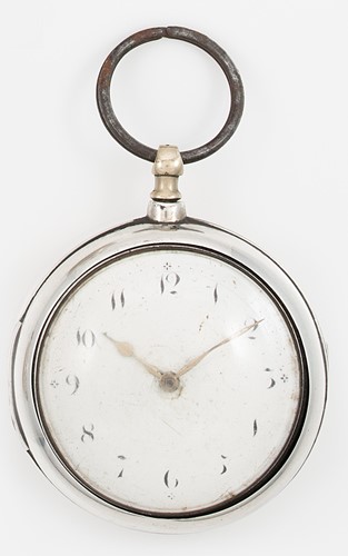 Lot 194 - Unsigned - An early 19th century silver pair cased pocket watch