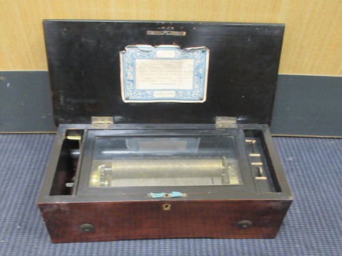 Lot 196A - A 19th century musical box, 18cm cylinder...