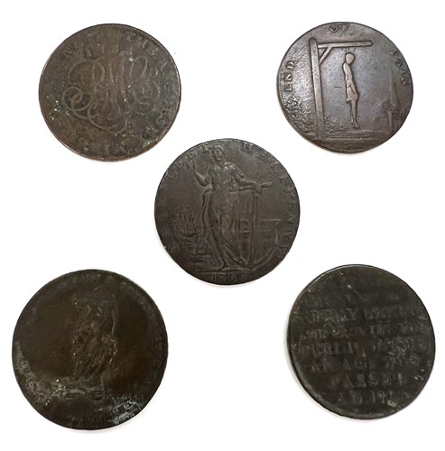 Lot 428 - Five British tokens: 1794 Sunday Baking...