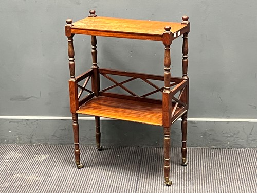 Lot 423 - A faux rosewood two tier whatnot, 19th century,...