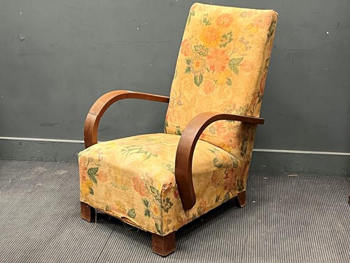 Lot 710 - An Art Deco mahogany frame chair