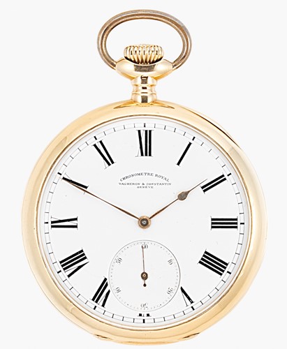 Lot 225 - Vacheron & Constantin, Genève - A Swiss 18ct gold  'Chronometre Royal' open faced pocket watch