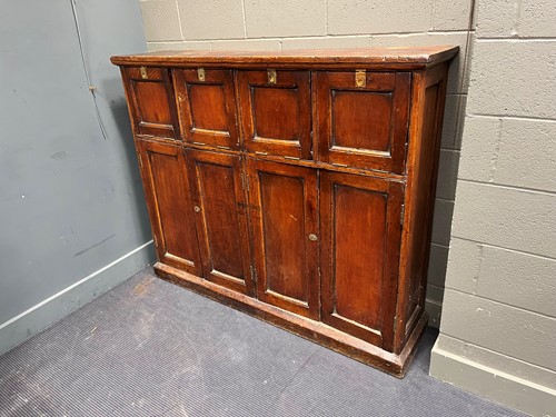 Lot 450 - A late 19th century oak students cabinet with...