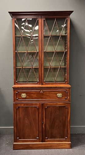 Lot 379 - A George IV mahogany secretaire bookcase 218 x...