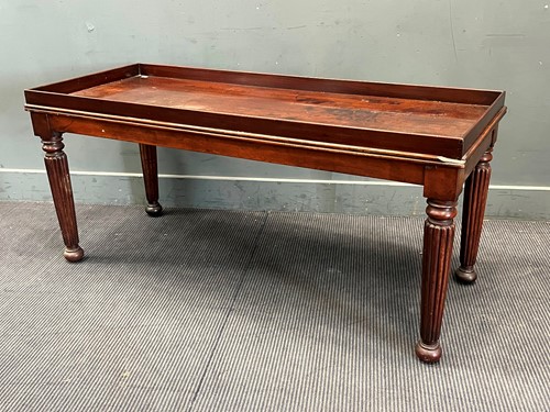 Lot 438 - A larger size mahogany butler's tray on stand...