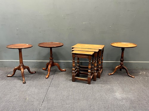 Lot 445 - Three small mahogany wine or occasional tables...