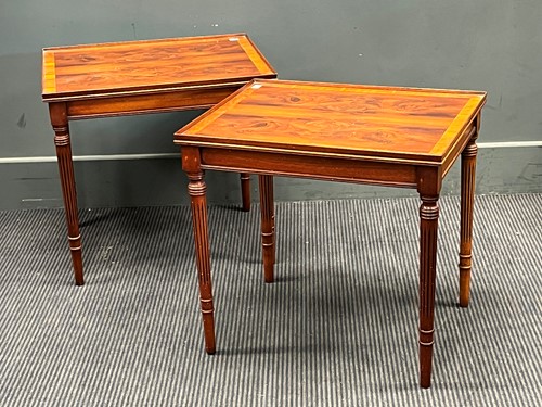 Lot 385 - A pair of modern yewwood side tables 49 x 52 x...