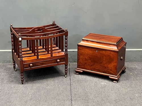 Lot 436 - A Victorian mahogany canterbury 48 x 46 x 36cm...