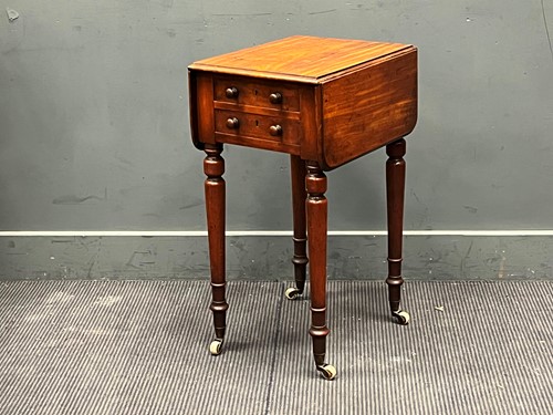 Lot 413 - A 19th century two drawer mahogany drop flap...