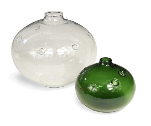 Lot 173 - Michael Bang for Holmegaard, two 'Hul' bubble vases, circa 1973