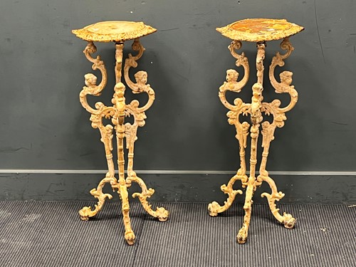 Lot 409 - A pair of cast plant stands 81cm high (2)