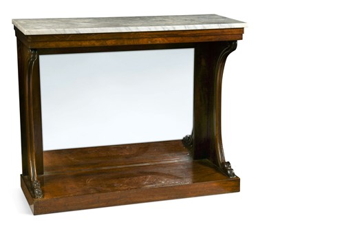 Lot 395 - A Regency mahogany marble topped console table