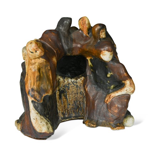 Lot 172 - Evelyn Krackover (b. 1919), an abstract pottery group of figures