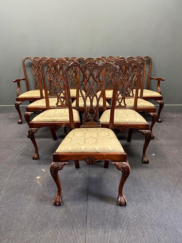 Lot 352 - A set of ten George III style carved mahogany...