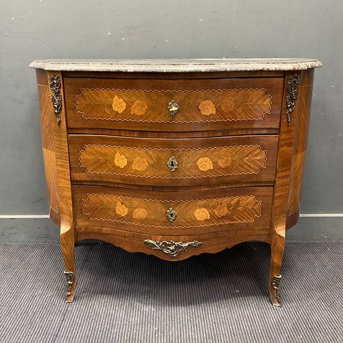Lot 319 - A Louis XVI style floral marquetry and gilt...