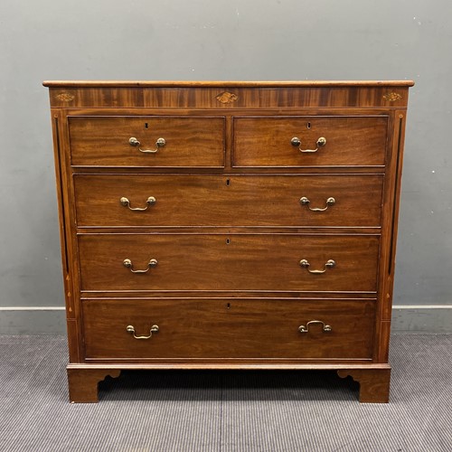 Lot 342 - An early 19th mahogany and inlaid chest of two...