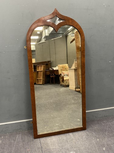 Lot 338 - A Gothic style arched wall mirror 147.5 x 67cm