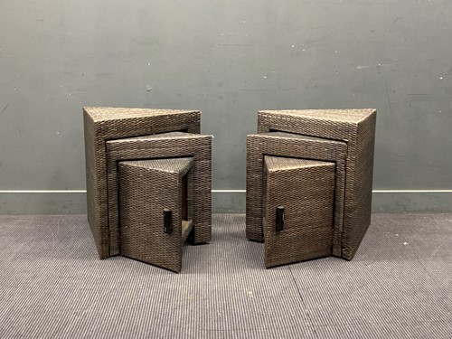 Lot 369 - A pair of Paolo Moschino rattan garden corner...