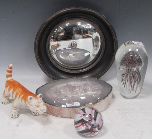 Lot 319 - A glass paperweight modelled as a jellyfish; A...