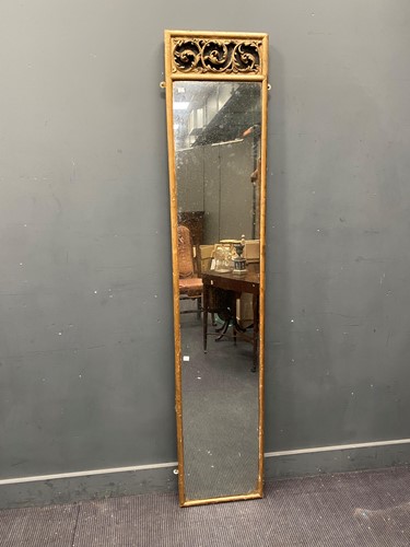 Lot 337 - A Continental gilt wood full length mirror the...