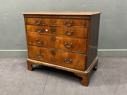 Lot 350 - An 18th century yewwood chest of drawers...