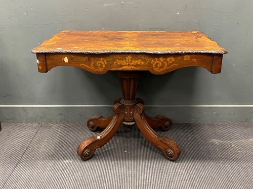 Lot 283 - A Continental walnut and marquetry centre...