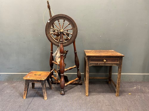 Lot 349 - A George III oak side table with a single...