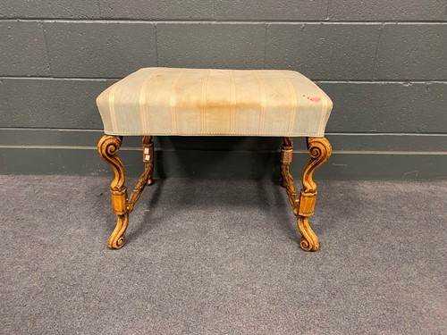 Lot 767 - A Carolean style stool, with upholstered seat...