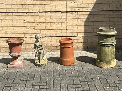 Lot 416 - Pottery chimney pots including 4 similar shape,...