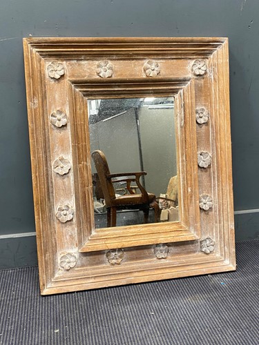Lot 336 - A modern rustic rectangular wall mirror the...