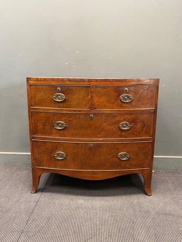 Lot 674 - Two similar size mahogany bowfront chests of...