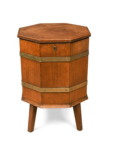 Lot 361 - A mahogany brass bound cellarette, 19th century