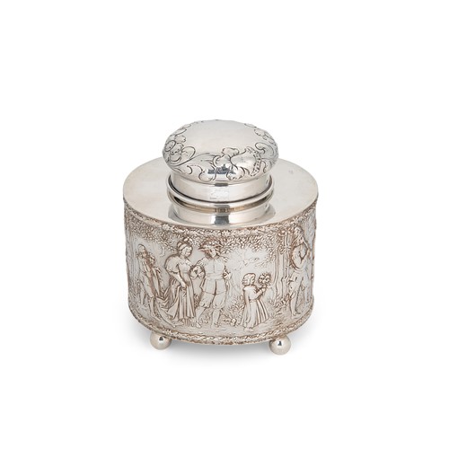 Lot 280 - An early 20th century German metalwares silver tea caddy