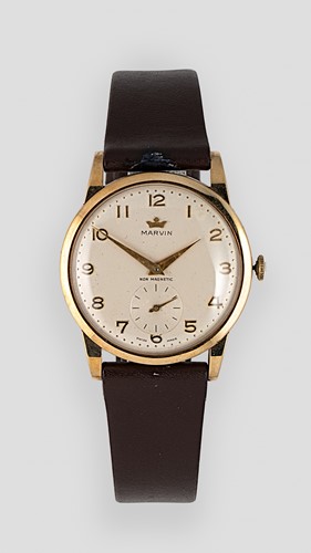 Lot 212 - Marvin - A 9ct gold wristwatch