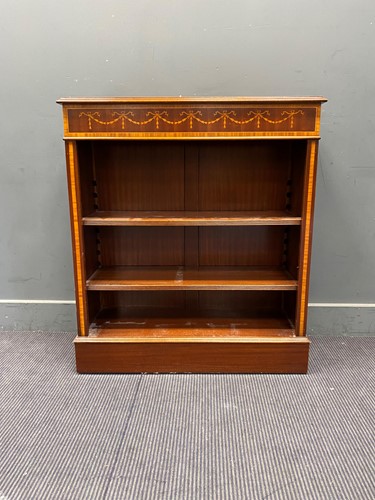 Lot 405 - Reproduction marquetry bookcase 94cm x 84cm x...