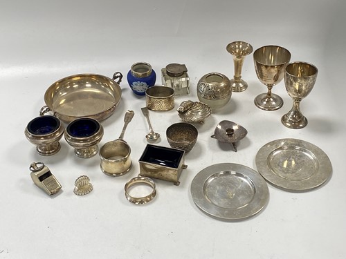 Lot 378 - A collection of silverware including cruets,...