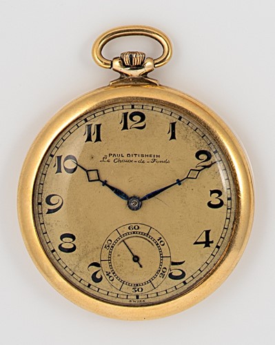 Lot 190 - Paul Ditisheim, Le Chaux-de-Fonds - An early 20th century 18ct gold open faced pocket watch