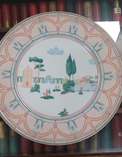 Lot 316A - Ten decorated pointilliste decorated dinner...