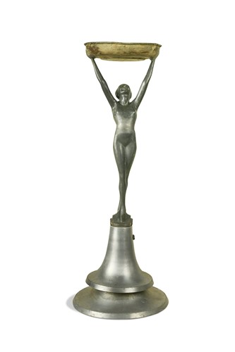 Lot 499 - An Art Deco spelter uplighter