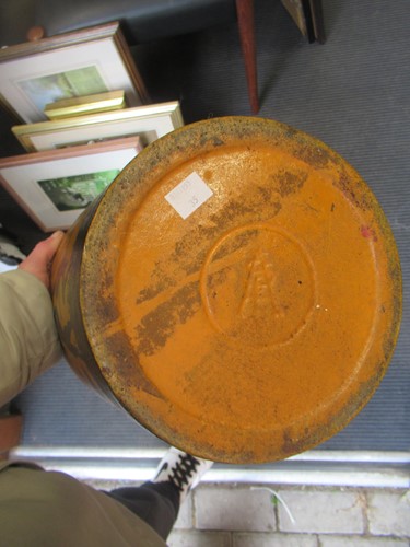Lot 24 - A papier maché waste paper basket decorated...