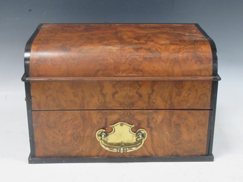 Lot 129 - A reproduction burr walnut games box,...