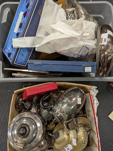 Lot 386 - Large quantity of plated silver items to...