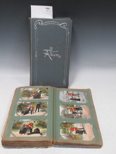 Lot 75 - Two albums of early 20th century postcards,...