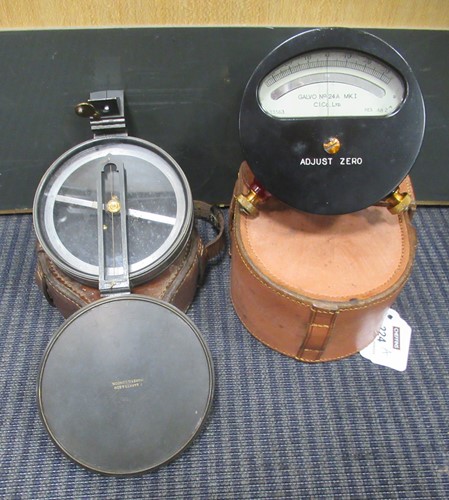 Lot 224A - A leather cased Galvanometer No.24A MkI; and a...
