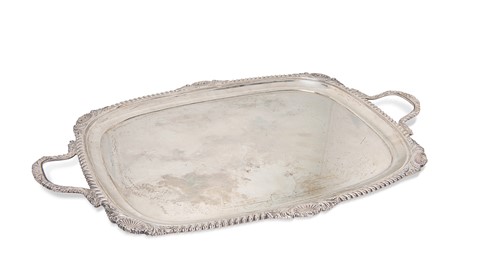Lot 341 - A George V silver two handled tray