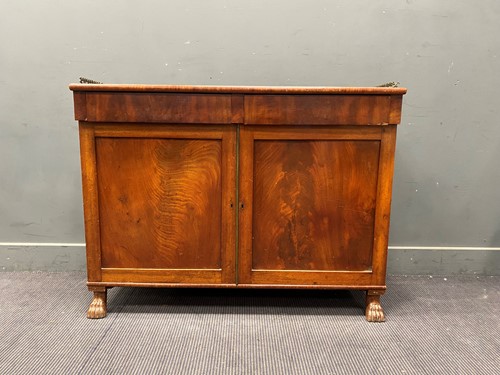 Lot 688 - A Victorian side cabinet with pierced brass...
